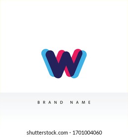 Creative unique modern connected stylish W initial based letter icon logo.