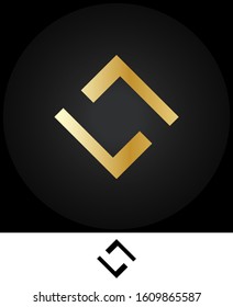 Creative unique modern elegant connected LL, L and L square shaped fashion brands gold and silver color initial based letter icon logo