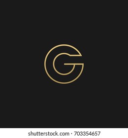 Creative unique modern elegant connected fashion brands black and gold color GG G initial based letter icon logo.