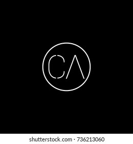 Creative unique modern minimal circular shaped fashion brands black and white color CC C initial based letter icon logo.