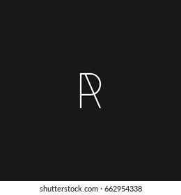 Creative unique modern minimal connected artistic black and white color AR RA A R initial based letter icon logo.