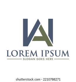 Creative unique modern stylish artistic AW WA A W initial based letter icon logo