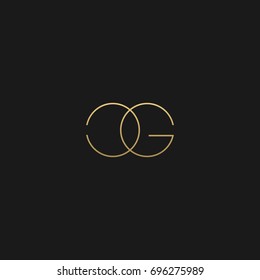 Creative unique modern stylish connected fashion brands black and gold color CG C G initial based letter icon logo.