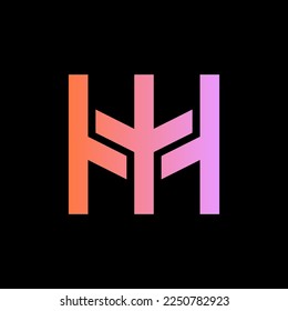 Creative unique modern stylish sports brand gold and black color HM H M initial based letter icon logo.