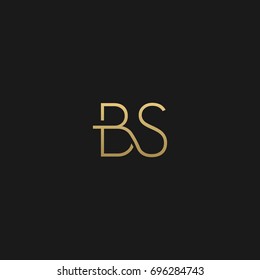 Creative unique modern stylish unusual fashion brands black and gold color BS SB B Sinitial based letter icon logo.