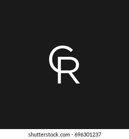 Creative unique modern stylish unusual connected fashion brands black and white color CR RC C R  initial based letter icon logo.