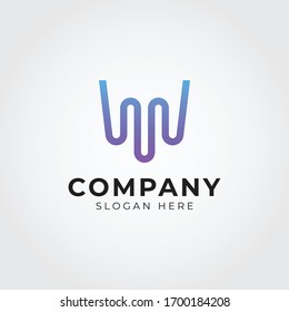 Creative unique modern w initial based letter icon logo. W letter logo icon design template elements - vector