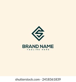 Creative unique monogram letter CS SC logo design template. Initials Business logo.