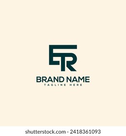 Creative unique monogram letter ER RE logo design template. Initials Business logo.