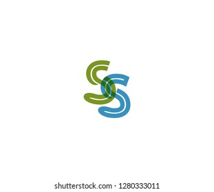 Creative Unique Multicolor Linear SS Letter Logotype