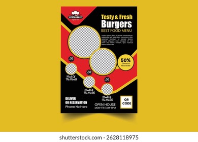 Creative And Unique Restaurant  Food Menu Flyer Template Design