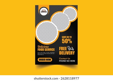 Kreatives und einzigartiges Restaurant Speisekarte Flyer Template Design