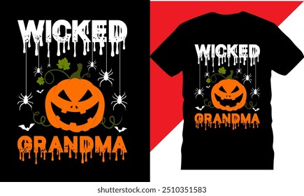 Creative, Unique, Retro, Vintage Halloween T-Shirts, Artwork T-Shirt, Halloween Minimalist T-Shirt, Fully vectore eps file, New design tshirt, Happy halloween tshirt, wicked grandma, boo crew, mammy's