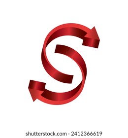 Creative and unique s logo. S Logo with arrow. S letter logo. 3d red arrow. Logo design. 