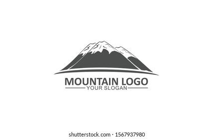 creative, unique, Simple illustration of volcano mountain vector logo template