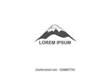 creative, unique, Simple illustration of volcano mountain vector logo template eps 10