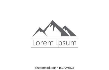 creative, unique, Simple illustration of volcano mountain with sharp and firm angles, vector logo template icon for any business