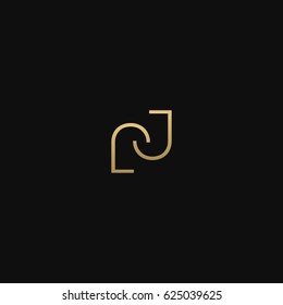 Creative unique  stylish    business and finance related black and gold JJ J initial based letter icon logo