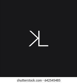 Creative unique   stylish  connected  industrial brand black and white color KL LK  K L initial based letter icon logo