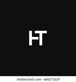 Creative unique stylish connected symbolic black and white color HT TH H  initial based letter icon logo