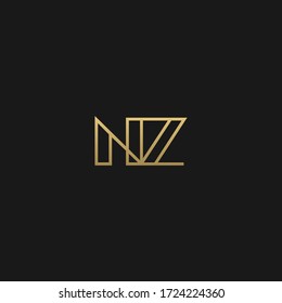 Creative unique stylish NZ initial based letter icon logo