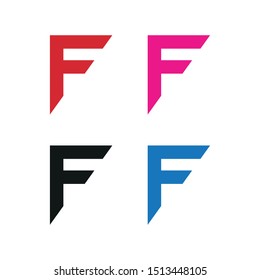 Creative unique stylish symbolic artistic black, white, red and blue color F initial based letter icon logo. letter F logo - Vector