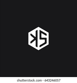 Creative unique stylish trendy  business and finance related  black and white KS SK K S initial based letter icon logo