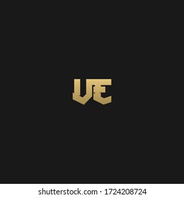 Logotipo de icono de letra inicial de VE exclusivo