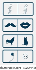 Creative and Unique Toilet Signs Set.