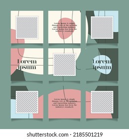 Creative unique and trendy modern social media puzzle feed with 9 templates
