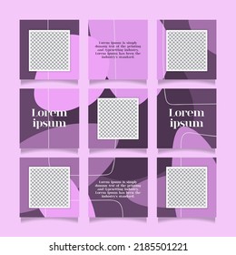 Creative unique and trendy modern social media puzzle feed with 9 templates
