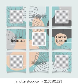 Creative unique and trendy modern social media puzzle feed with 9 templates
