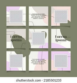 Creative unique and trendy modern social media puzzle feed with 9 templates
