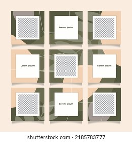 Creative unique and trendy modern social media puzzle feed with 9 templates
