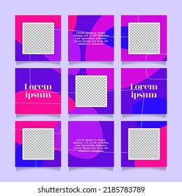 Creative unique and trendy modern social media puzzle feed with 9 templates
