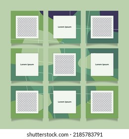 Creative unique and trendy modern social media puzzle feed with 9 templates
