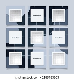 Creative unique and trendy modern social media puzzle feed with 9 templates
