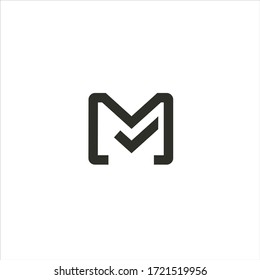 Creative unique trendy stylish black and white color MC M initial based letter icon logo