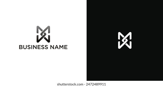 Creative unique trendy stylish black and white color MC M initial based letter icon logo