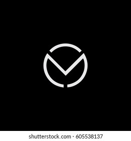 Creative unique trendy stylish circular shape  black and white color MC M initial based letter icon logo