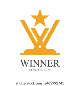 Creative and unique trophy Logo design. Trophy logo for sports tournament championship