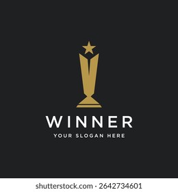 Creative and unique trophy Logo design. Trophy logo for sports tournament championship.
