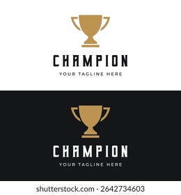Creative and unique trophy Logo design. Trophy logo for sports tournament championship.