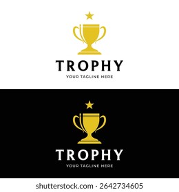 Creative and unique trophy Logo design. Trophy logo for sports tournament championship.