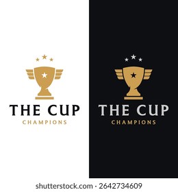 Creative and unique trophy Logo design. Trophy logo for sports tournament championship.
