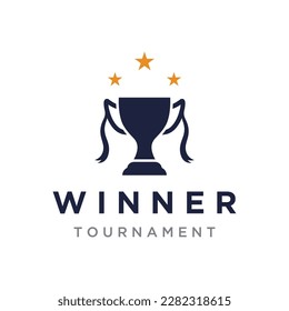 Creative and unique trophy logo. Trophy logo for sports tournament championship.