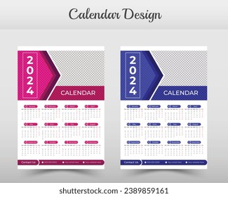 Creative unique wall calendar , Modern customizable calendar, Minimalist modern wall calendar design layout template.