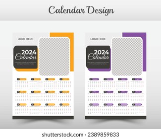 Creative unique wall calendar , Modern customizable calendar, Minimalist modern wall calendar design layout template.