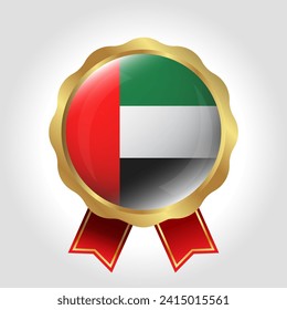 Creative United Arab Emirates Flag Label Vector Design