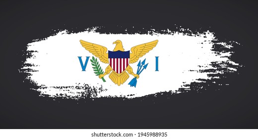 Creative United States Virgin Islands country grungy brush flag for transfer day